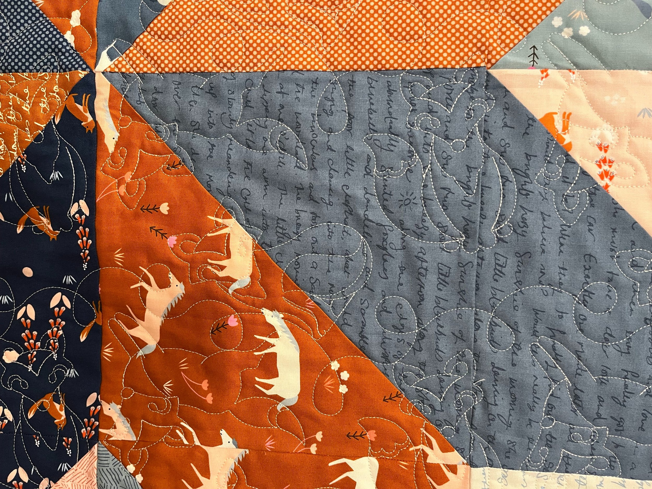 Edge-to-edge quilting close-up